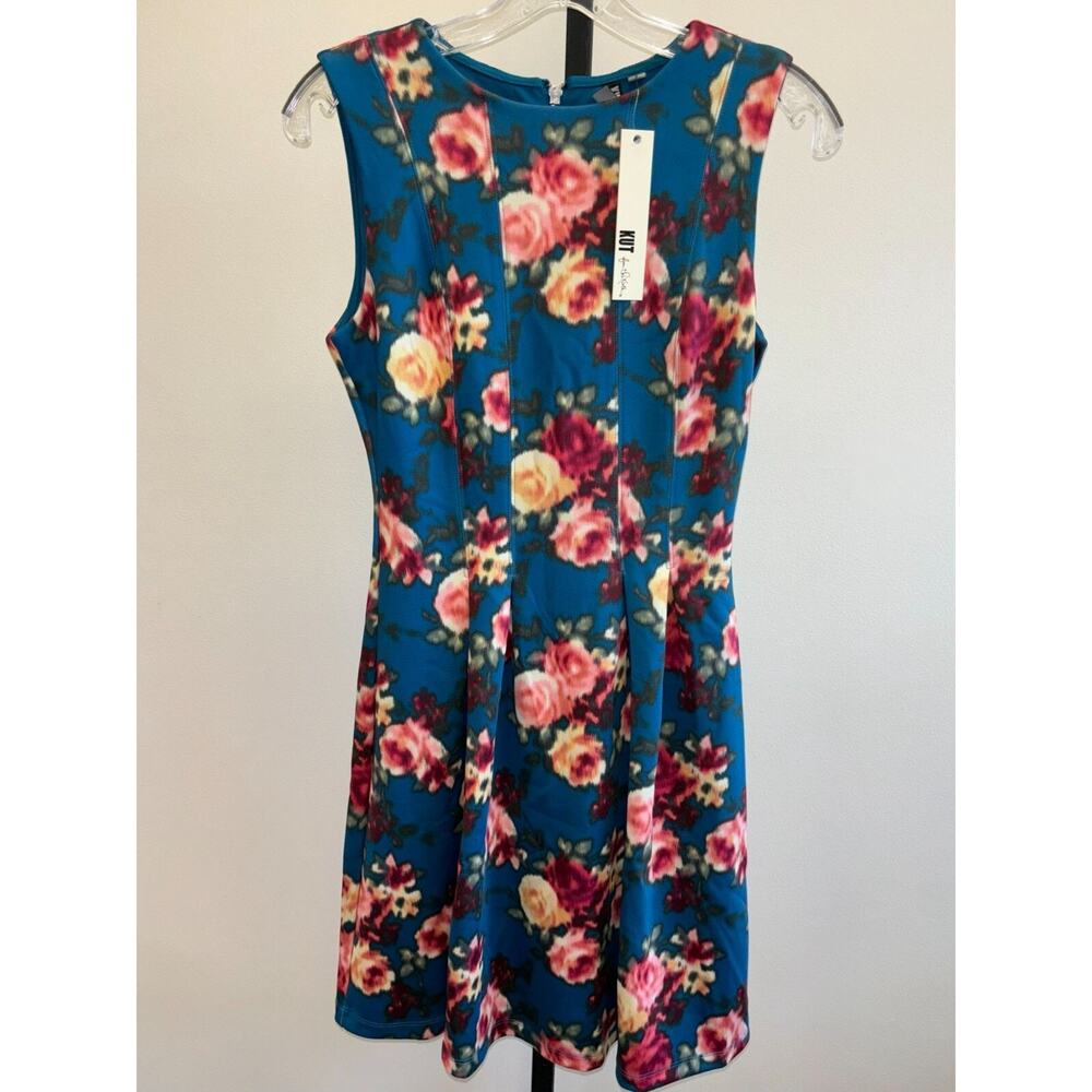 Kut From The Kloth Blue Floral Sleeveless Dress Size 2 NWT #39015